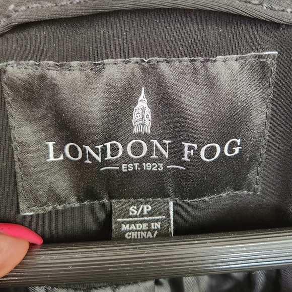 London Fog Black Classic Trench Coat Rain Jacket Size Small - Picture 5 of 8